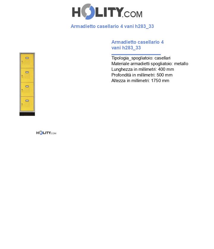 Armadietto casellario 4 vani h283_33