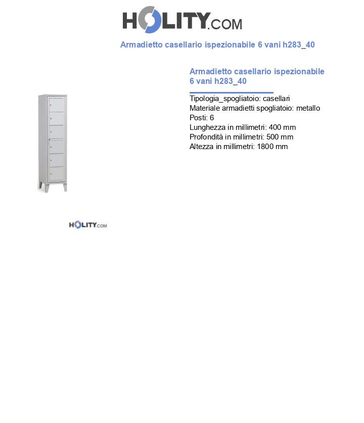 Armadietto casellario ispezionabile 6 vani h283_40