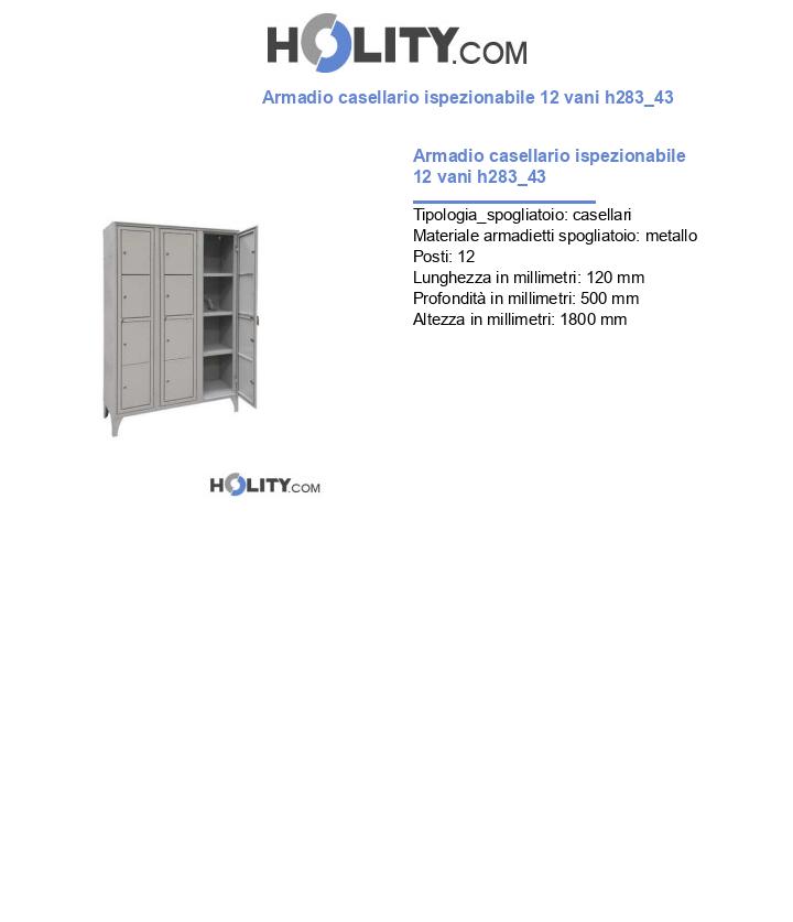 Armadio casellario ispezionabile 12 vani h283_43