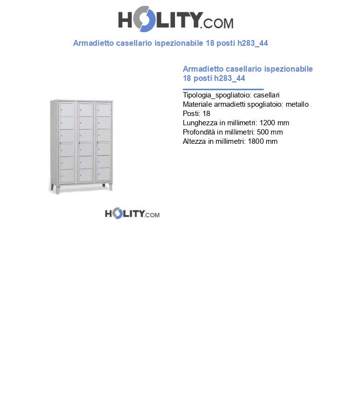 Armadietto casellario ispezionabile 18 posti h283_44