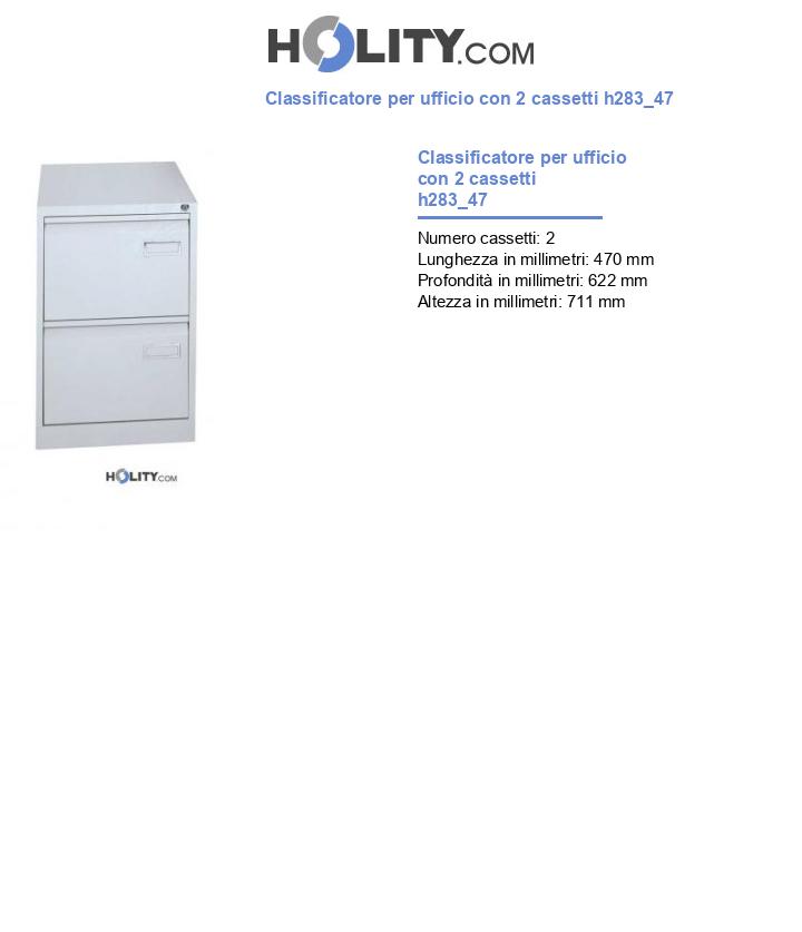 Classificatore per ufficio con 2 cassetti h283_47