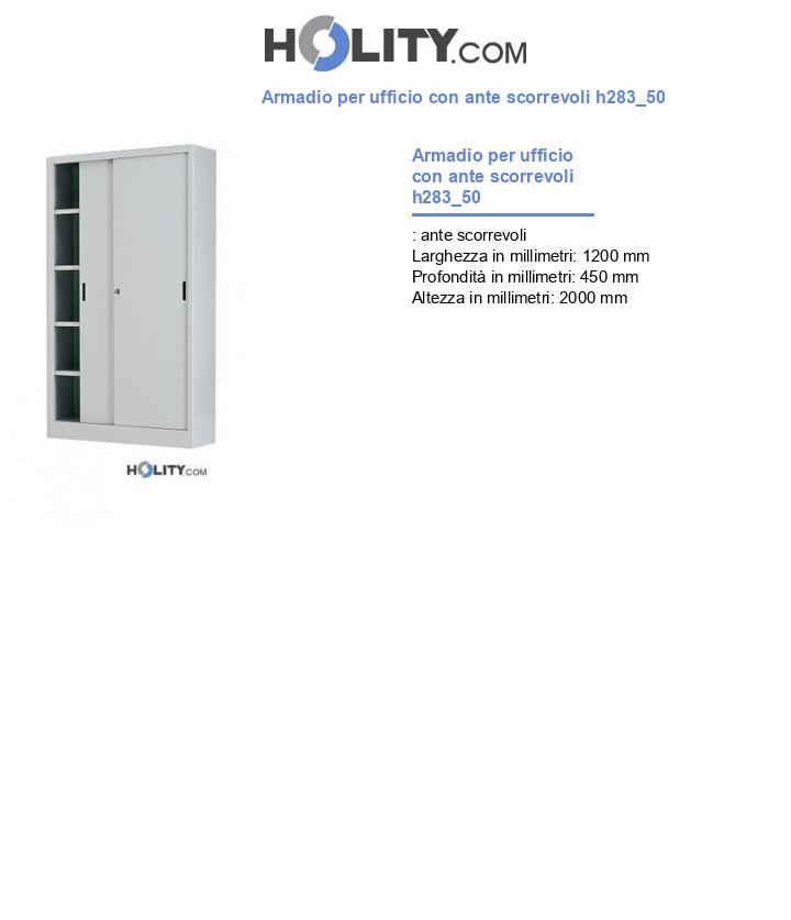 Armadio per ufficio con ante scorrevoli h283_50
