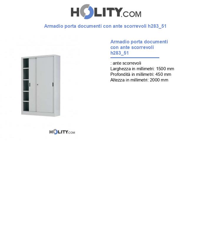 Armadio porta documenti con ante scorrevoli h283_51
