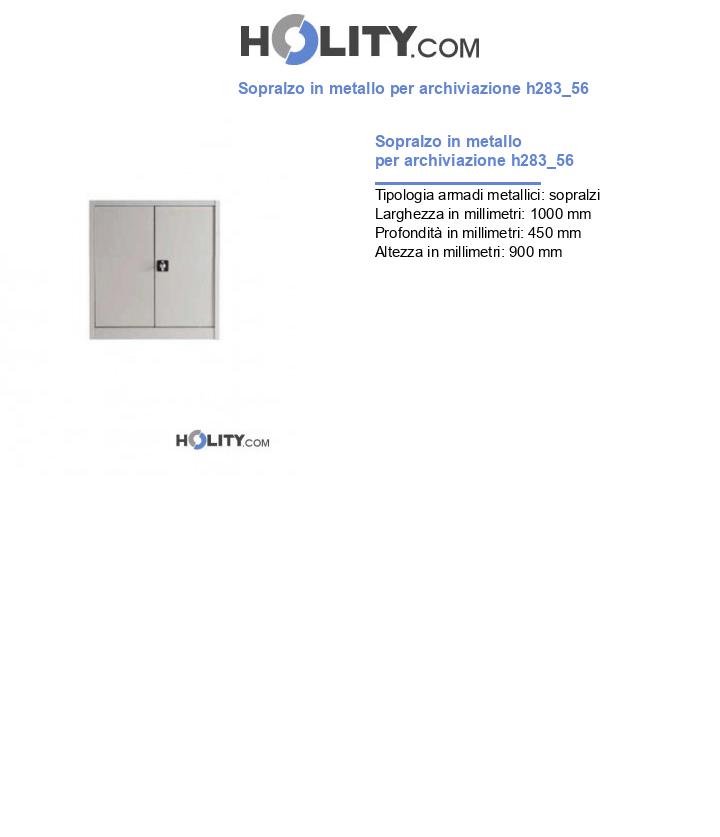 Sopralzo in metallo per archiviazione h283_56