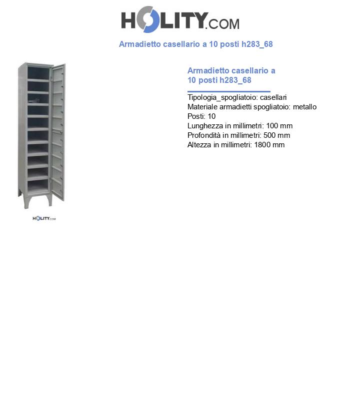 Armadietto casellario a 10 posti h283_68