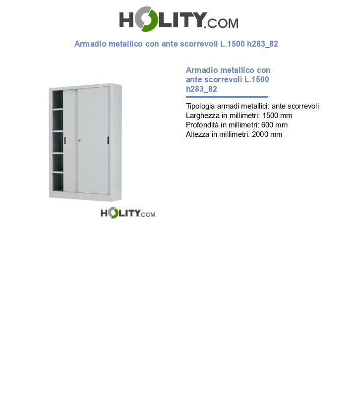Armadio metallico con ante scorrevoli L.1500 h283_82