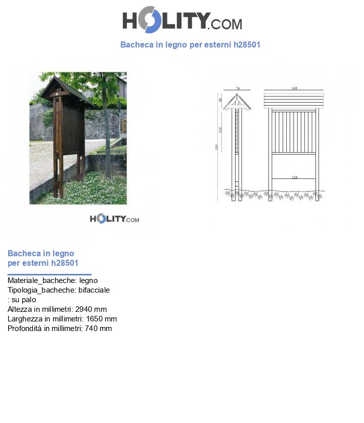 Bacheca in legno per esterni h28501