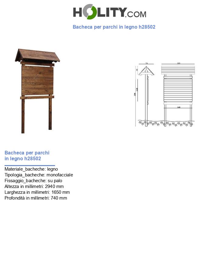 Bacheca per parchi in legno h28502