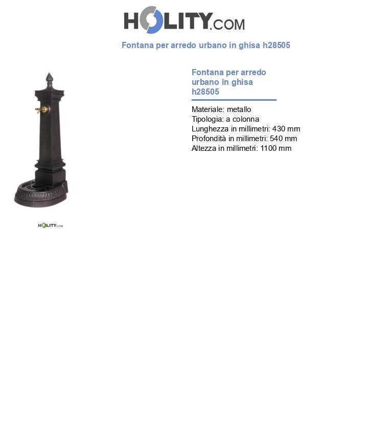 Fontana per arredo urbano in ghisa h28505