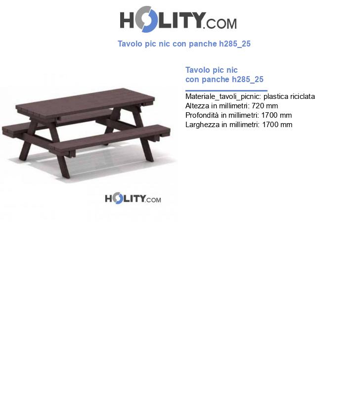 Tavolo pic nic con panche h285_25