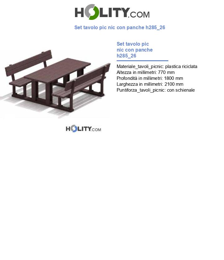 Set tavolo pic nic con panche h285_26