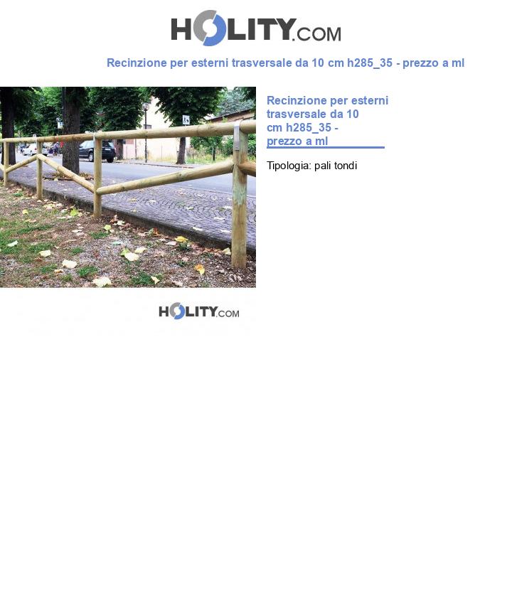 Recinzione per esterni trasversale da 10 cm h285_35 - prezzo a ml