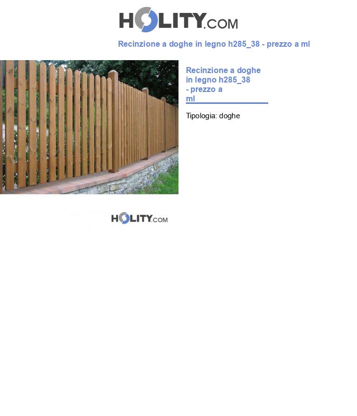 Recinzione a doghe in legno h285_38 - prezzo a ml