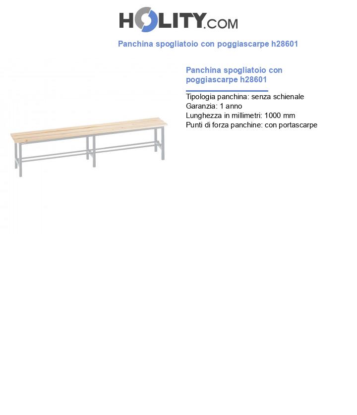 Panchina spogliatoio con poggiascarpe h28601