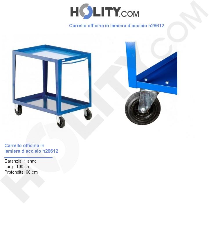 Carrello officina in lamiera d'acciaio h28612