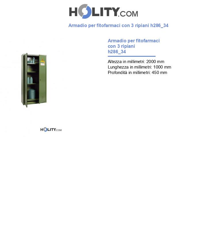 Armadio per fitofarmaci con 3 ripiani h286_34