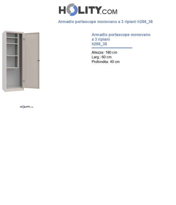 Armadio portascope monovano a 3 ripiani h286_38