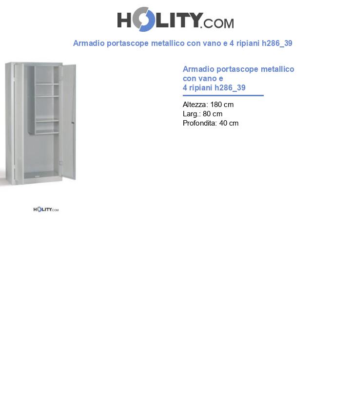Armadio portascope metallico con vano e 4 ripiani h286_39