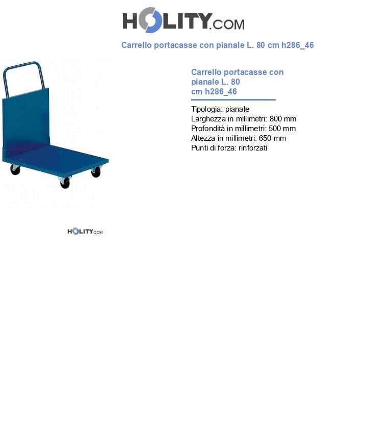Carrello portacasse con pianale L. 80 cm h286_46