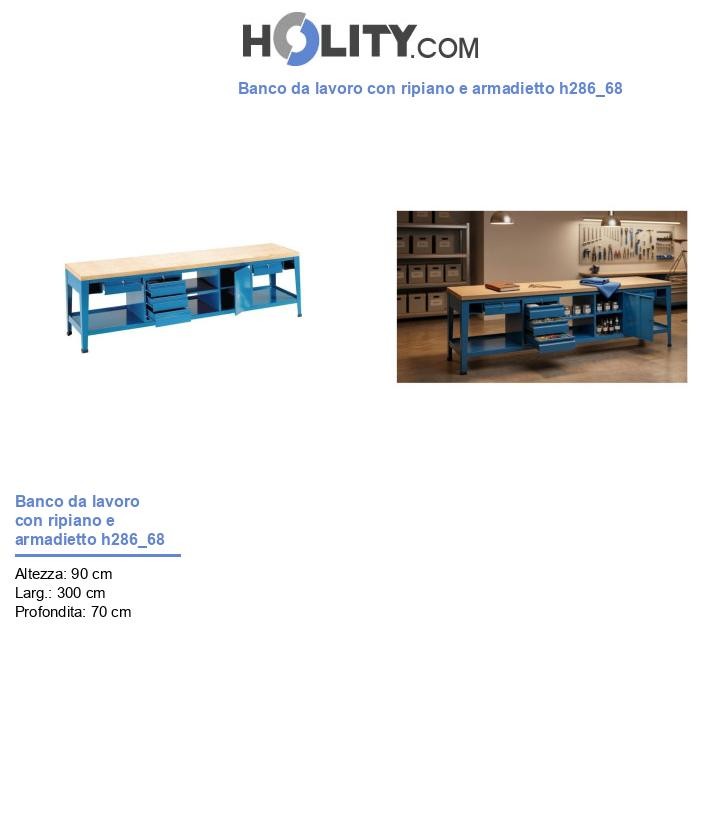 Banco da lavoro con ripiano e armadietto h286_68