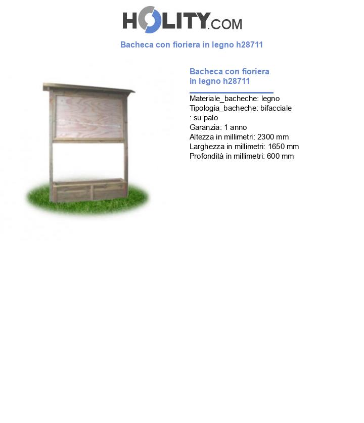 Bacheca con fioriera in legno h28711