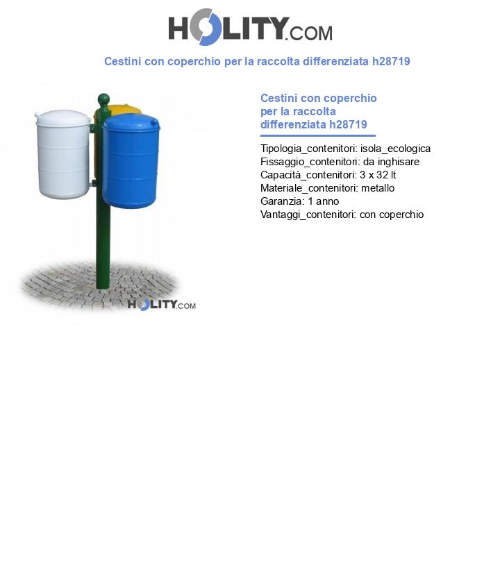 Cestini con coperchio per la raccolta differenziata h28719