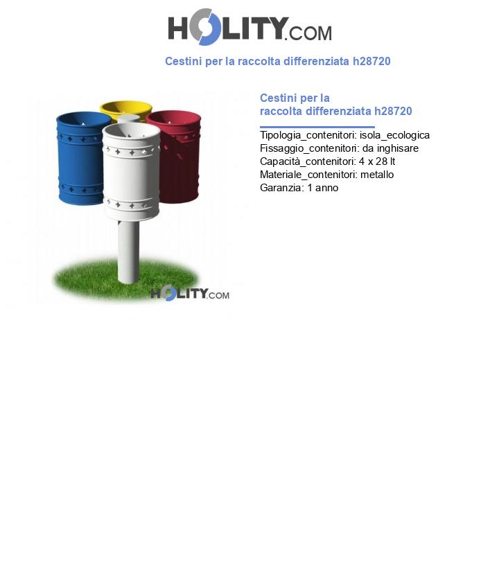 Cestini per la raccolta differenziata h28720