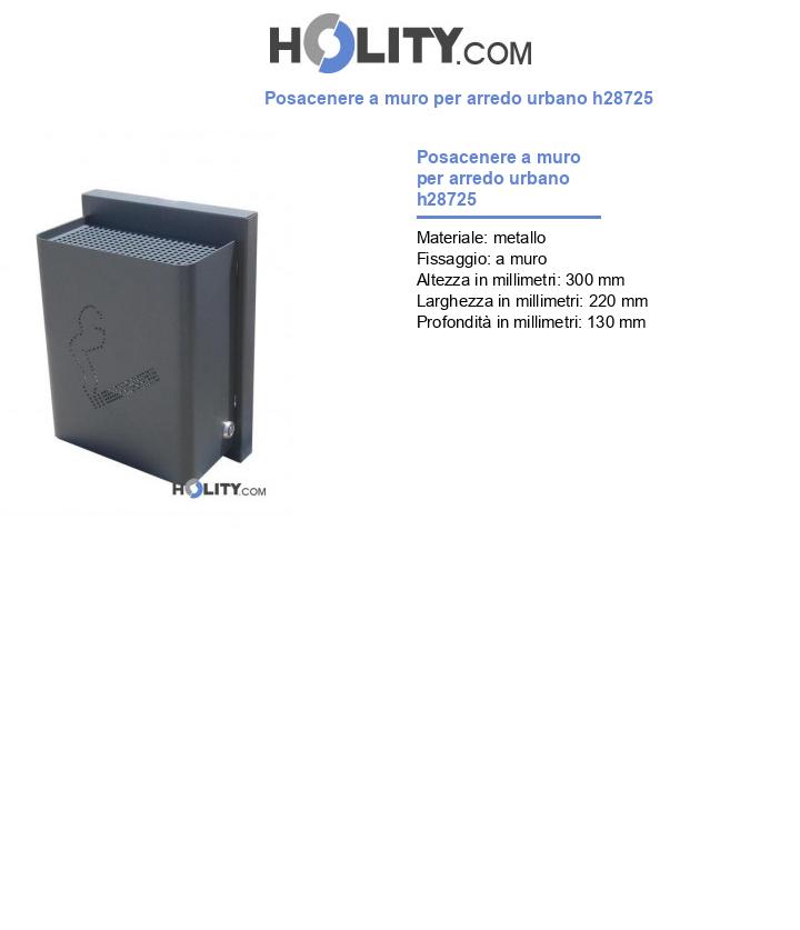 Posacenere a muro per arredo urbano h28725