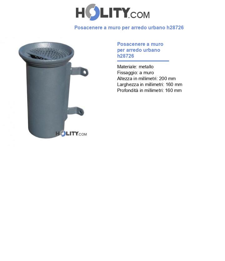 Posacenere a muro per arredo urbano h28726