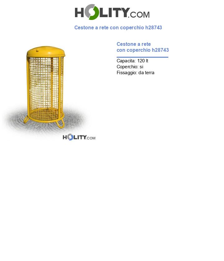 Cestone a rete con coperchio h28743