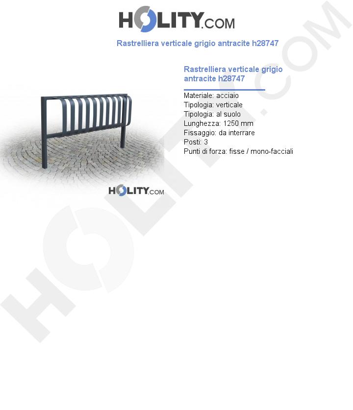 Rastrelliera verticale grigio antracite h28747