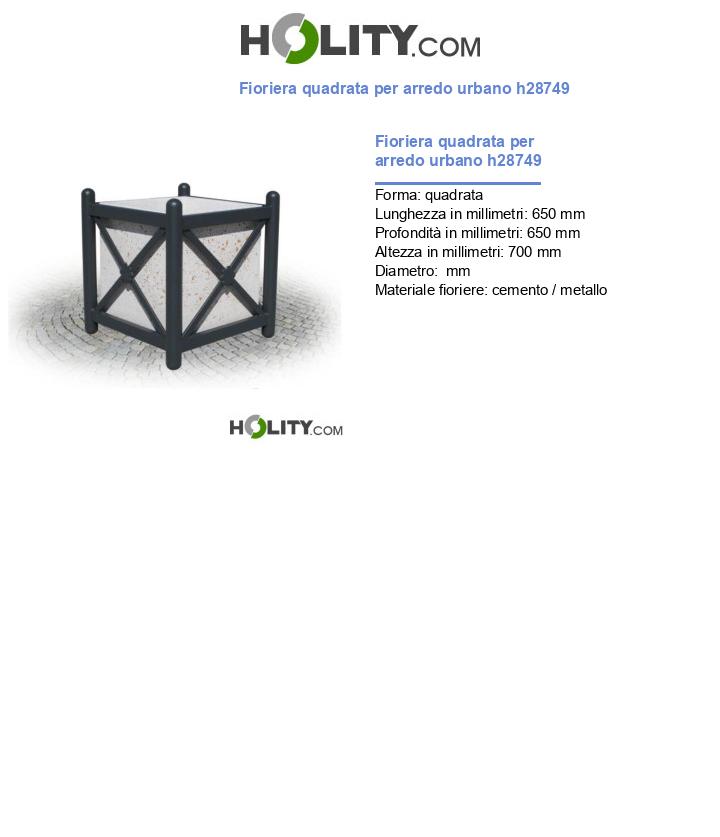 Fioriera quadrata per arredo urbano h28749