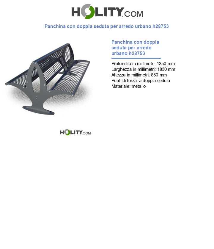 Panchina con doppia seduta per arredo urbano h28753