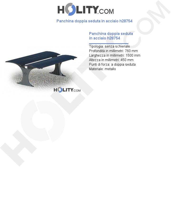 Panchina doppia seduta in acciaio h28754