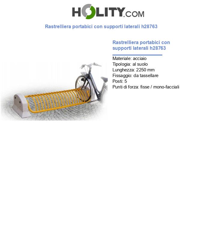Rastrelliera portabici con supporti laterali h28763