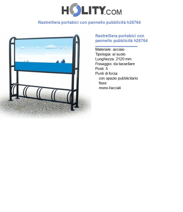 Rastrelliera portabici con pannello pubblicità h28764