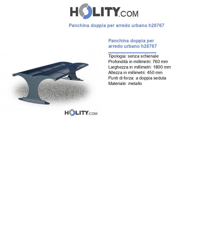 Panchina doppia per arredo urbano h28767