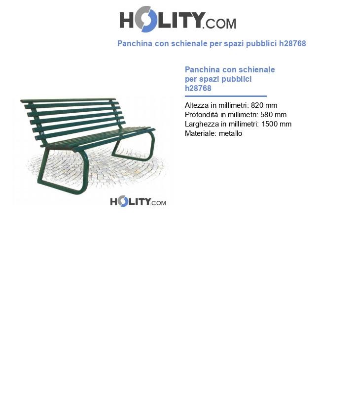 Panchina con schienale per spazi pubblici h28768