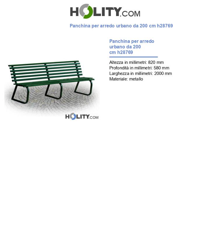 Panchina per arredo urbano da 200 cm h28769