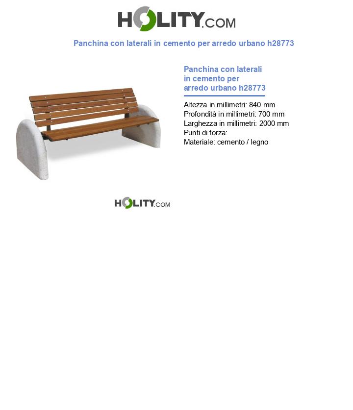 Panchina con laterali in cemento per arredo urbano h28773