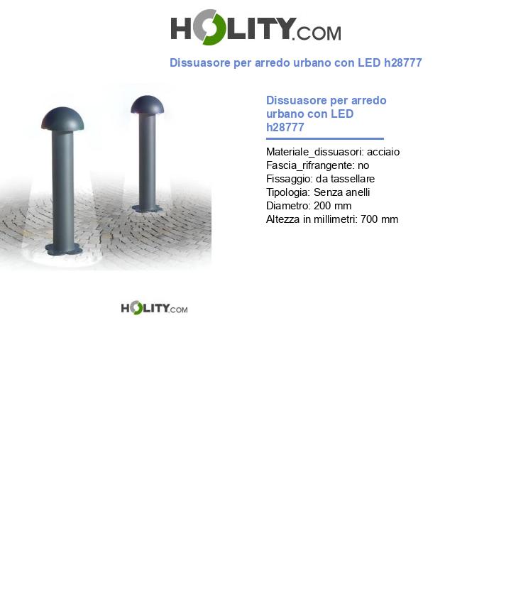 Dissuasore per arredo urbano con LED h28777