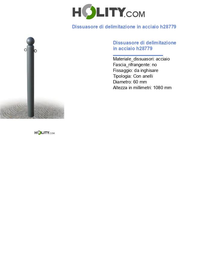 Dissuasore di delimitazione in acciaio h28779