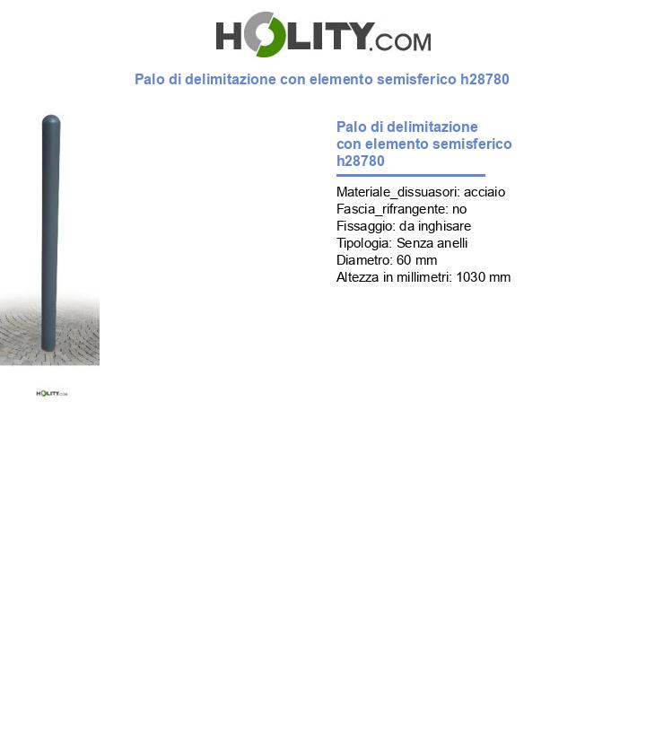 Palo di delimitazione con elemento semisferico h28780