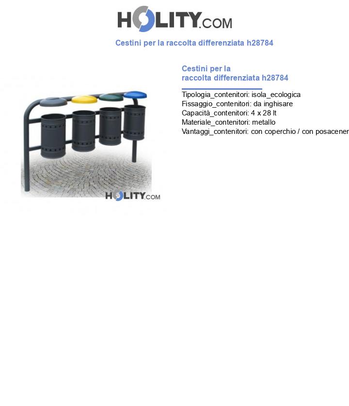 Cestini per la raccolta differenziata h28784