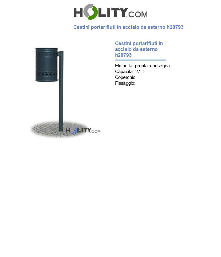 Cestini portarifiuti in acciaio da esterno h28793