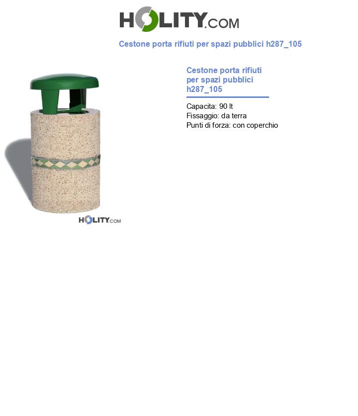 Cestone porta rifiuti per spazi pubblici h287_105