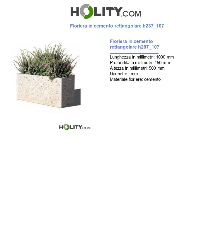 Fioriera in cemento rettangolare h287_107