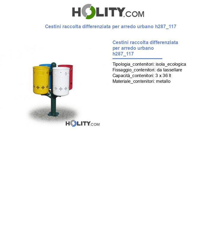 Cestini raccolta differenziata per arredo urbano h287_117