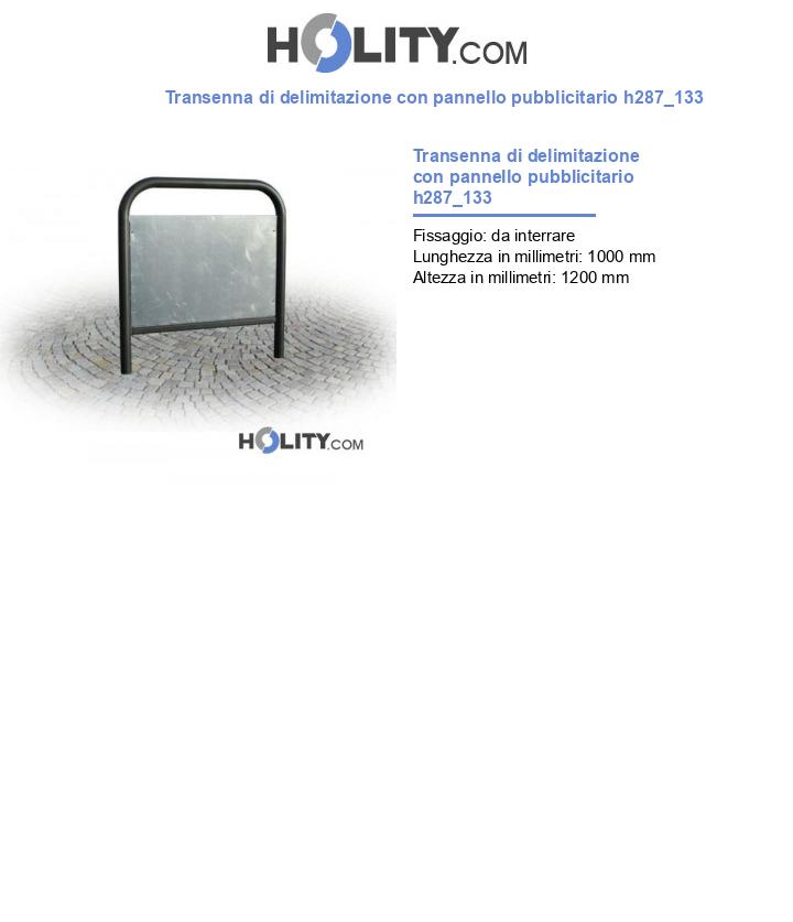 Transenna di delimitazione con pannello pubblicitario h287_133