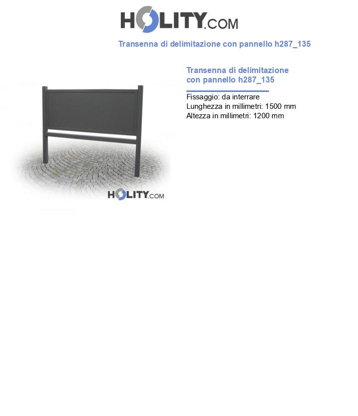 Transenna di delimitazione con pannello h287_135